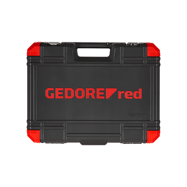 Gedore RED Werkzeugsatz 1/2" Auto-Universal 61-teilig, Nüsse SW 8-24 mm, Ringmaulschlüssel 6-19 mm, Zangen, Hammer - R69003061