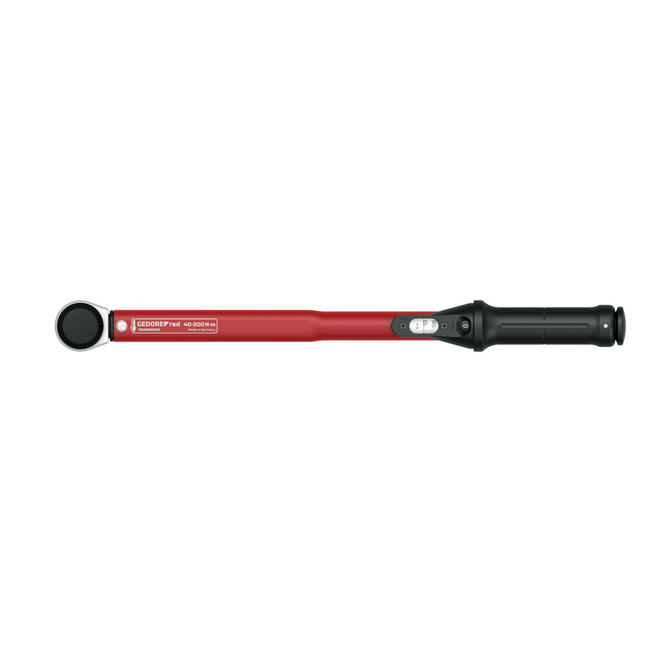 Gedore RED Momentsleutel 1/2" 40-200 Nm, ratel met doorsteekvierkant, rechts en links, ±3 %, 485 mm, DIN EN ISO 6789-2 - R68900200