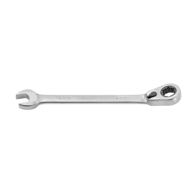 Gedore RED Ratcheting combination wrench 9 mm, reversible, holding function, 72 teeth, 15° offset head, length 150 mm - R07201090