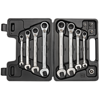 Gedore RED Ratcheting combination wrench set 8-19 mm 12-piece, adapters