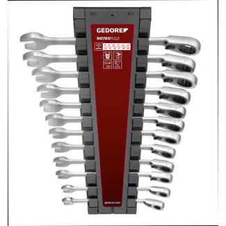 Gedore RED Reversible ratcheting wrench set 8-19 mm 12-piece