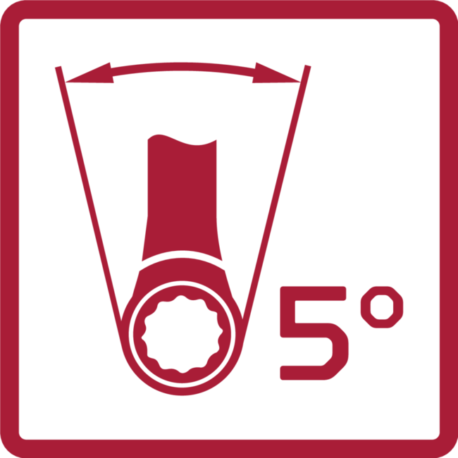 Gedore RED Ringratel-steeksleutelset met kniegewricht SW 8-19 mm, 5-dlg