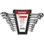 Gedore RED Combination wrench set 8-19 mm 8-piece, 15° open-end angle, chrome vanadium, satin chrome, DIN 3113, holder - R09105008
