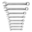 Gedore RED Combination wrench set 8-19 mm 8-piece, 15° open-end angle, chrome vanadium, satin chrome, DIN 3113, holder - R09105008