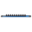 Gedore Dopsleutelrail 1/2" magnetisch, 10 plaatsen, leeg, Flip-Lock vergrendeling, 340 mm, ook schroefbaar - SL 1910