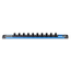 Gedore Dopsleutelrail 3/8" magnetisch, 10 plaatsen, leeg, Flip-Lock vergrendeling, 340 mm, ook schroefbaar - SL 3010