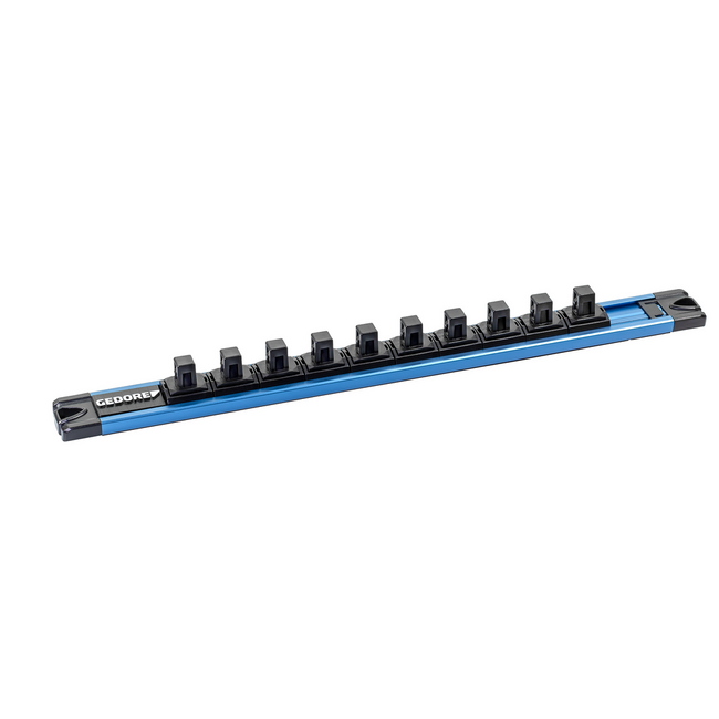 Gedore Dopsleutelrail 3/8" magnetisch, 10 plaatsen, leeg, Flip-Lock vergrendeling, 340 mm, ook schroefbaar - SL 3010