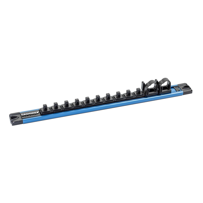 Gedore Bit- en dopsleutelrail 1/4" magnetisch, 20 bits + 4 doppen, leeg, Flip-Lock, 3 houders, 340 mm - SL 6620