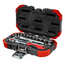 Gedore RED Socket set 1/4" 4-13 mm 16-piece with 72-tooth reversible 2C ratchet, extension, sliding T-bar, case - R49003016