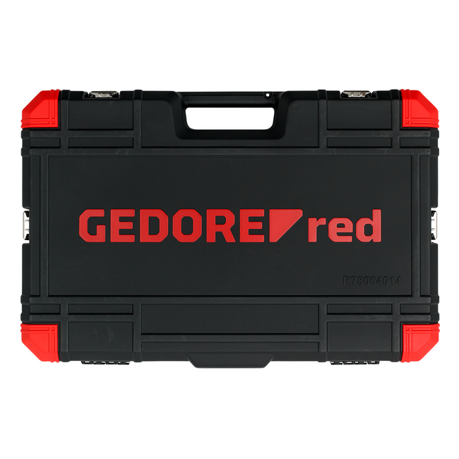 Gedore RED Steckschlüsselsatz 3/4" SW 22-50 mm 14-teilig mit Umschaltknarre 510 mm, Verlängerungen, Quergriff, Koffer - R78004014
