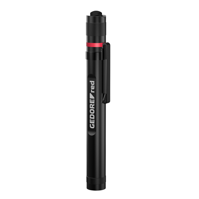Gedore RED Penlight LED 130 lm, 75 m lichtbereik, IP54, aluminium behuizing, 2 x AAA-batterij, met clip - R95300139