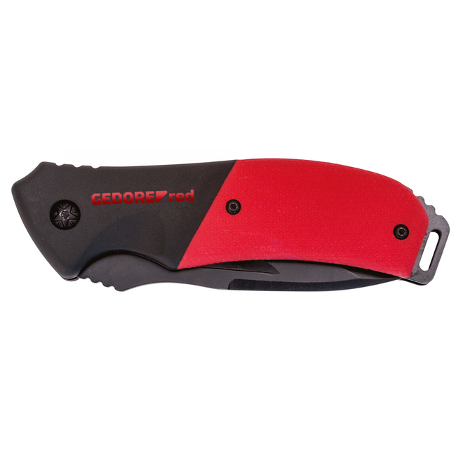 Gedore RED Zakmes 87 mm lemmet met zaagdeel, klingvergrendeling, gecoat roestvrij staal, 2C-greep, riemclip - R93250008