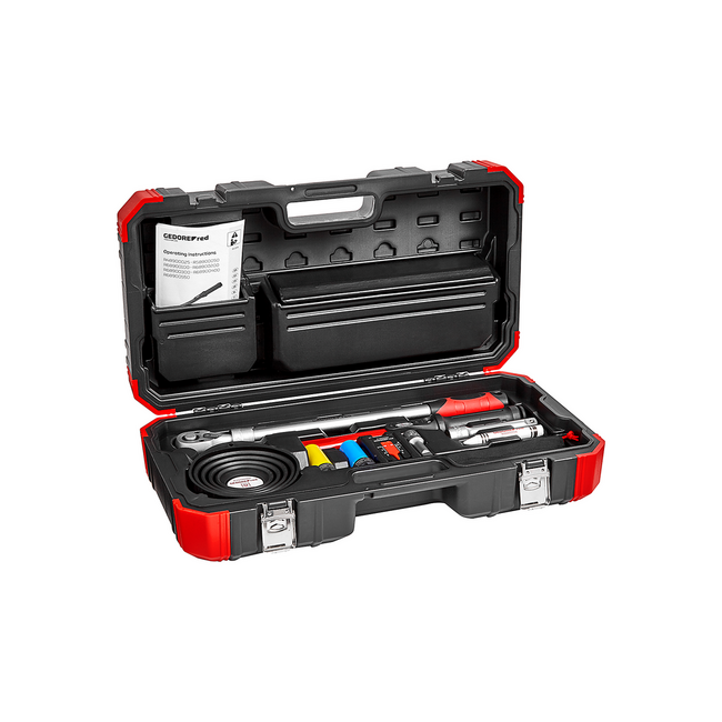 Gedore RED Wielmontageset 11-delig: telescoopratel 1/2", momentsleutel 40-200 Nm, slagdoppen 17/19 mm, koffer - R68903011