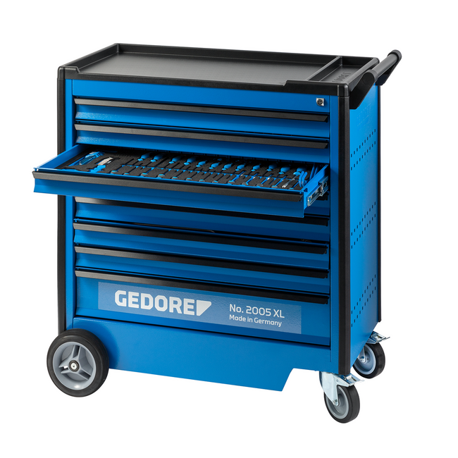 Gedore Gereedschapswagen XL met 7 laden en gereedschapassortiment personenauto 466-delig, Check-Tool, blauw - 2005 XL-S-466