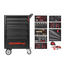 Gedore RED Werkstattwagen GEDWorker mit 5 Schubladen und Werkzeugsatz 119-teilig in Schaumstoffmodulen, Check-Tool - R21562005
