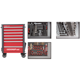 Gedore RED Tool cart WINGMAN 7 drawers, 129-piece