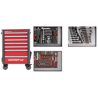Gedore RED Tool set in t.trolley WINGMAN red 129pcs