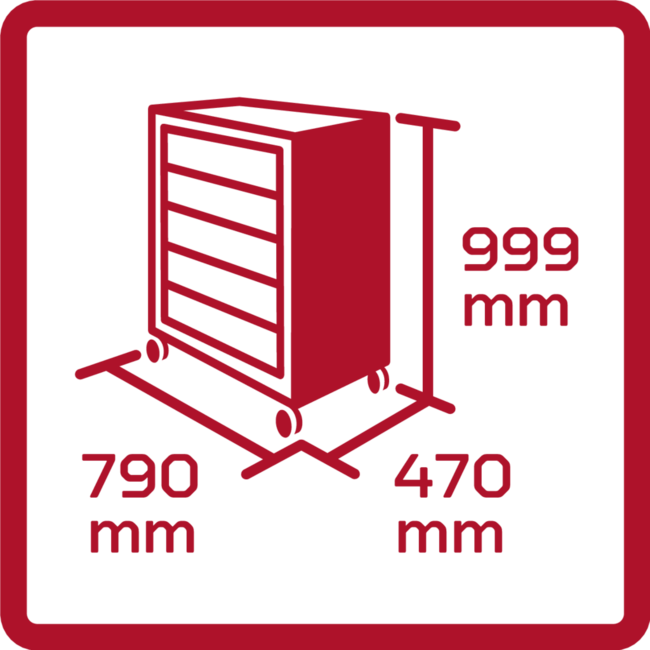 Gedore RED Tool cart GEDMaster with 7 drawers and 273-piece 1/4"-1/2" tool set in foam modules, Check-Tool - R22071005