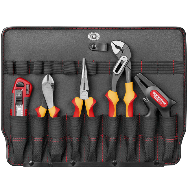 Gedore RED Gereedschapskoffer elektricien 89-delig: VDE-schroevendraaiers en -tangen, striptang, dopsleutelset 1/4" - R21652089