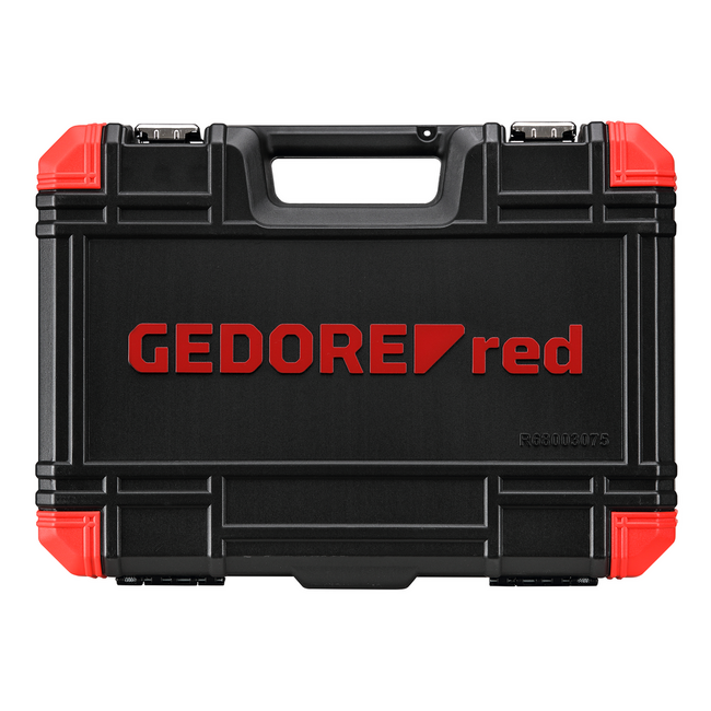 Gedore RED TX tool set 1/4" + 1/2" 75-piece: E4-E24 TX sockets, T7-T60 bits, screwdrivers, L-keys, box wrenches - R68003075
