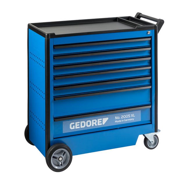Gedore Gereedschapswagen XL 1021 x 605 x 1020 mm met 7 laden, leeg, 60 kg per lade, afsluitbaar, RAL 5017 - 2005 XL 0520