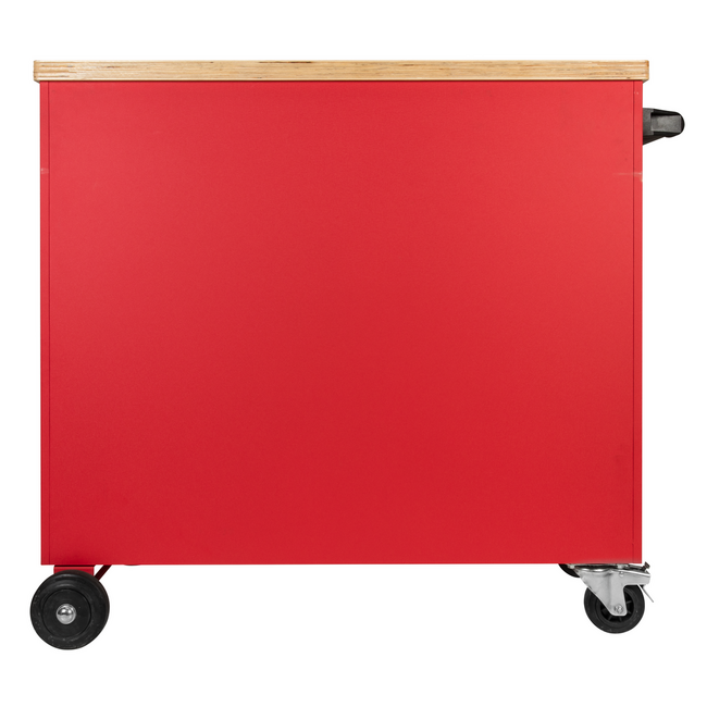 Gedore RED Werkstattwagen MECHANIC PLUS 988 x 431 x 935 mm, 6 Schubladen und Schrank, Holzarbeitsplatte, abschließbar - R20400006