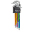 Gedore RED Haakse stiftsleutelset TX T10-T50 9-delig, lange uitvoering, kleurcodering, mat verchroomd, houder met clip - R36401009