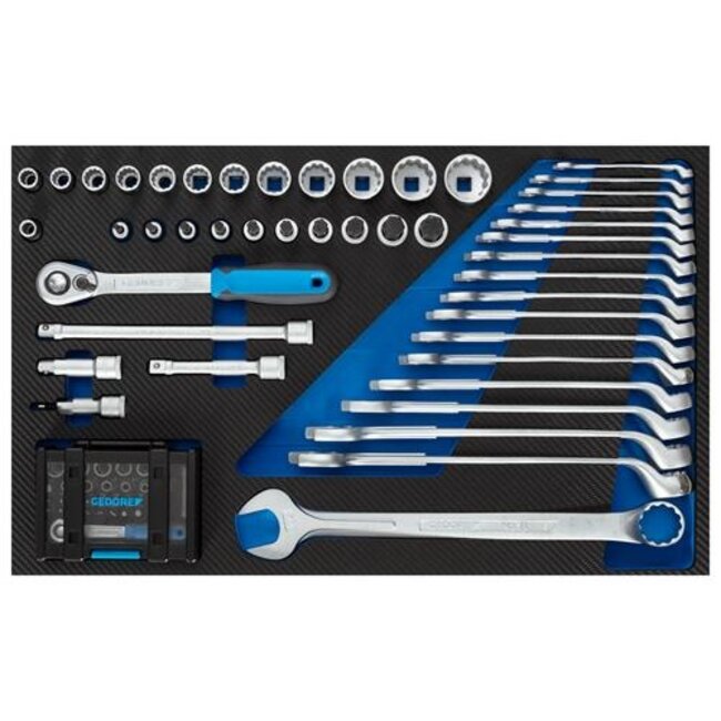 Gedore Gevulde gereedschapswagen TTB 0321 met 173-delig gereedschapsassortiment in Check-Tool-modules - TTB-TS-173