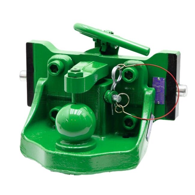 ROCKINGER Inner part - 11483527, RO825X30040 | Rail width: 330 mm | Detent pin Ø: 25 mm | Guide width: 32 mm | Load capacity: 3000 kg | D-value: 100 kN | Colour: JD green | Technical data: Kugelkupplung mit Komforthöhenverstellung, Kugel RO*825B auf Kupplungsträger