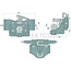 ROCKINGER Inner part - 11483527, RO825X30040 | Rail width: 330 mm | Detent pin Ø: 25 mm | Guide width: 32 mm | Load capacity: 3000 kg | D-value: 100 kN | Colour: JD green | Technical data: Kugelkupplung mit Komforthöhenverstellung, Kugel RO*825B auf Kupplungsträger