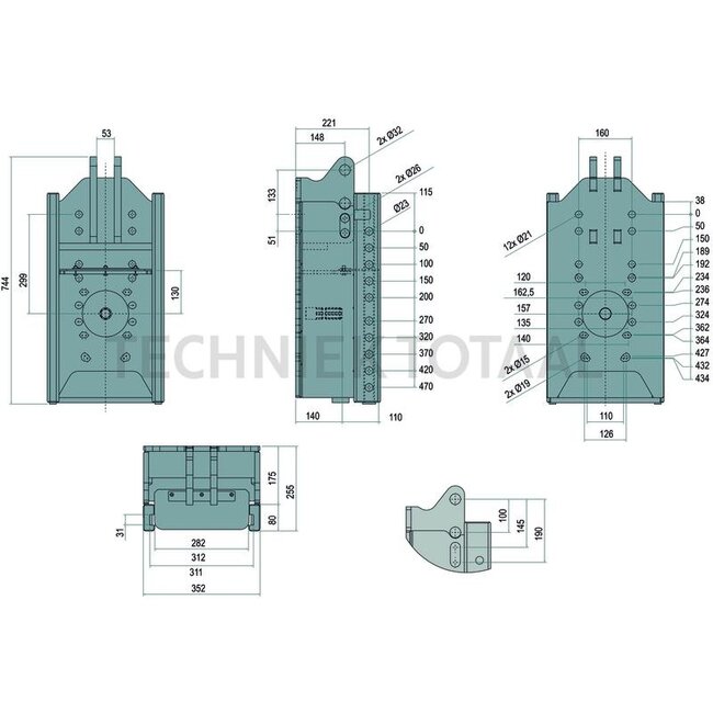 Scharmüller Hitch support 311/22/30 - Deutz-Fahr 10006-12006, Fendt Favorit 600-626 LS/LSA/S/SL - 00.123.01.1-A11, 00123011A11