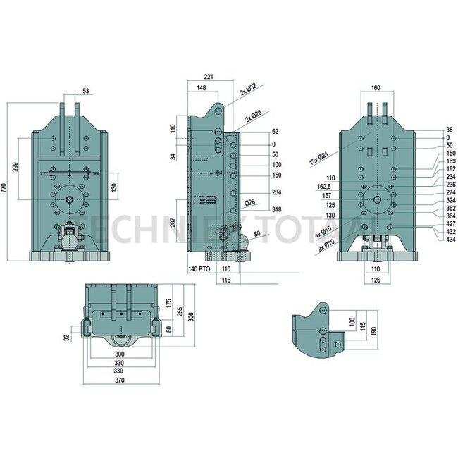 Scharmüller Hitch K80 00.123.80.0-A11 - 330/25/32 - 84,1Kn - 3000kg - AGCO-grey