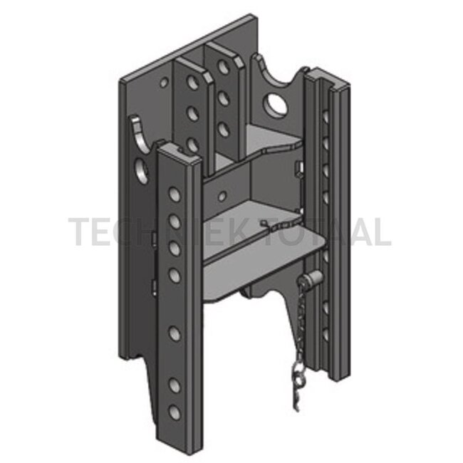 Scharmüller Anhängebock HVLB W330 kurz MB-Trac 65/70,700-900/1000 Bj.82-91/1100 Bj.87-91 - 77700135100-A02 | D-Wert: 63 kN | Rastbolzen Ø: 25 mm | Führungsbreite: 32 mm | Schienenbreite: 330 mm | Stützlast: 2000 kg | Farbe: Schwarz | Ausführung: Kurz | Kategorie: Lag