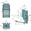 Scharmüller Anhängebock MB-Trac 1300-1800 1100 Bj.76-87, - 3t S - 77700136002 | D-Wert: 89,3 kN | Rastbolzen Ø: 25 mm | Führungsbreite: 32 mm | Schienenbreite: 330 mm | Stützlast: 3500 kg | Farbe: Schwarz | Ausführung: Standard | Kategorie: Lagerböcke
