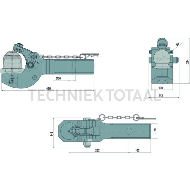 Scharmüller Pick-Up Hitch inzetstuk 80 passend voor Bennet Pick-Up Hitch - 77700422032, 0.422.03.2-A20, 00.422.03.2-A20 | Passend voor: Fendt | Serie: Vario 700/800 | Kleur: Pöttinger-rood | Afmetingen: Schacht hoogte x breedte: 70 x 70 mm | Werklengte: 282 mm | Bori