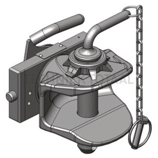 Scharmüller Trekbek railbreedte 160 mm, vergrendelpen Ø 16 mm, oplegdruk 350 kg