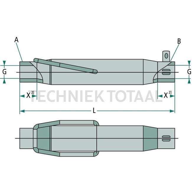 Walterscheid Hülse mit Schmiernippel M36 x 3 mm, 400 mm | 1309691