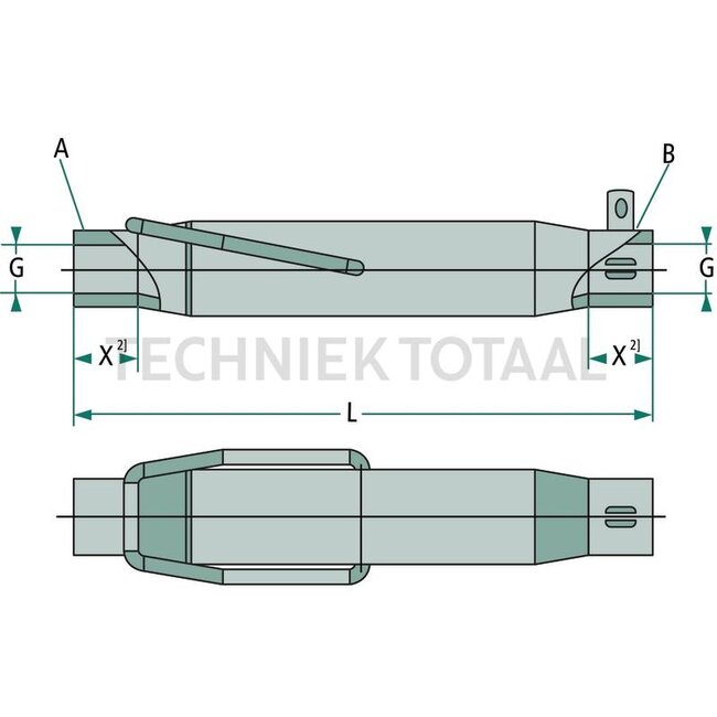 Walterscheid Huls met smeernippel M36 - 120 mm