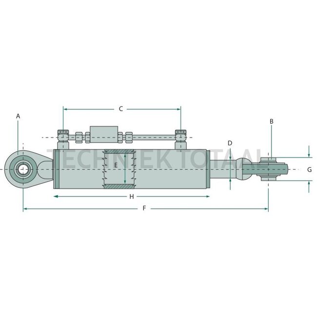 GRANIT Hydraulischer Oberlenker Sperrblock oben - 20000060, 31320000060 | A Kat.: 1 / 19 | B Kat.: 1 / 19 | F: 650 / 1050 mm | Kolbenstangen-Ø D: 30 mm | Zylinder-Ø innen E: 50 mm | Sperrblock: oben | Hubkraft: 3 t | Zugkraft: 2 t | Verstellbar: Nein | Hub: 400