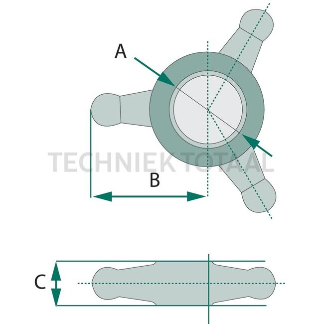 CBM Kontermutter - 712CA301, 20011030, 020011030 | A: M30 x 3,5 mm | B: 45 mm | C: 18,5 mm