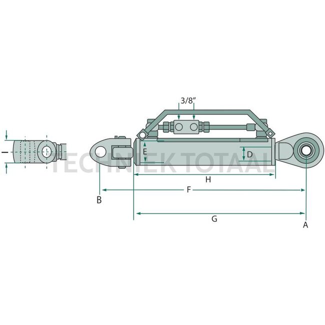 GRANIT Hydraulische topstang Cat. 2 - 640 / 908 mm