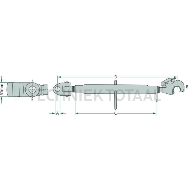 GRANIT Mechanische topstang Cat. 2/3 - 640 / 960 mm