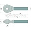 Walterscheid Kugelgelenkkopf Kat. 4 - 395204202, 1204202 | I: 1 3/4"-5 UNC mm | Ausführung: Rechtsgewinde | A: 45 mm | B: 170 mm | C: 63 mm | G: 280 mm | F: 110 mm | Kategorie: 4 / 45