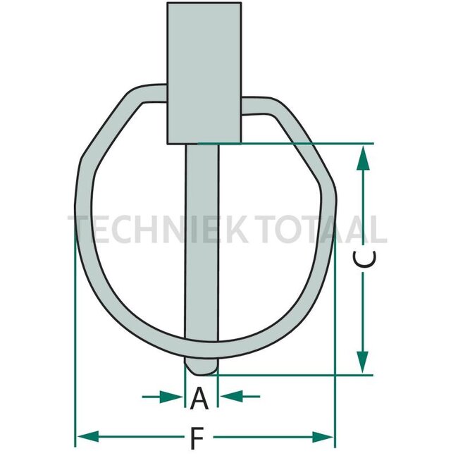 GRANIT Klappstecker-Satz - 5 Stück - 20023301/5 | Ausführung: verzinkt | A: 4,5 mm | C: 32 mm | F: 36 mm