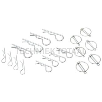 GRANIT Klapp- und Federstecker-Satz Einfach gebogen 6, 8, 10 und 3, 4, 5 mm