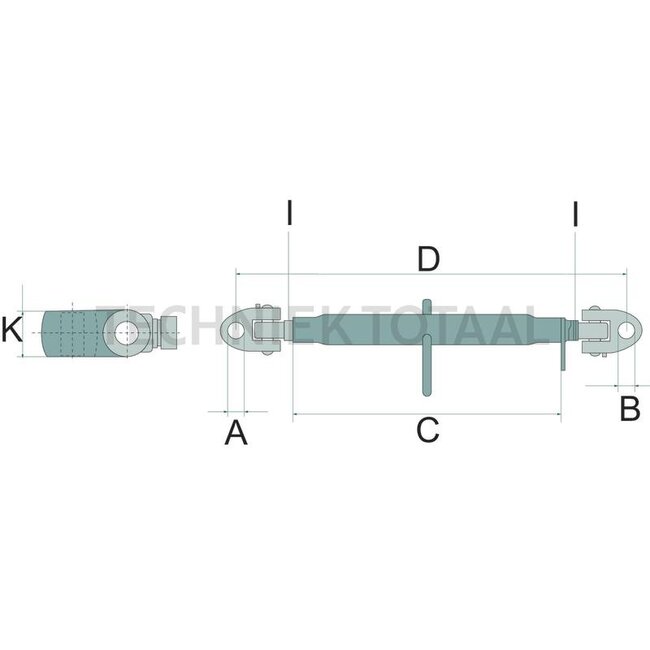 GRANIT Mechanische topstang Cat. 3 - 730 / 980 mm - M42 x 3 mm