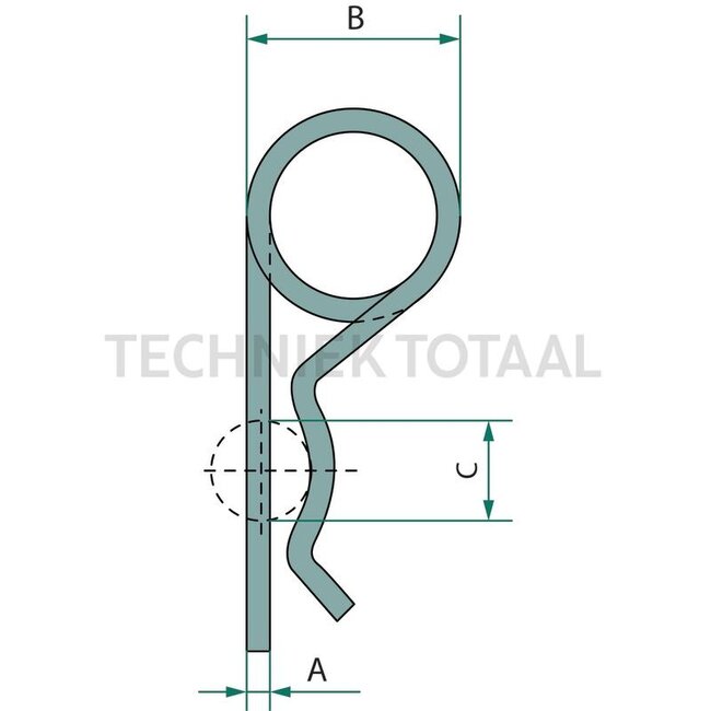 GRANIT Federstecker 5,0x26 - 20004452801 | Ausführung: verzinkt | A: 4,5 mm | B: 34 mm | C: 20 - 26 mm