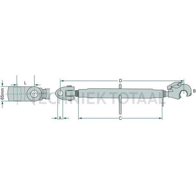 GRANIT Top link tail hook cat. 3 | 395 mm | M36 x 3 mm | 590 / 780 mm - 82032558, 47125910, 2.0760.00.4, 02.0760.00.4