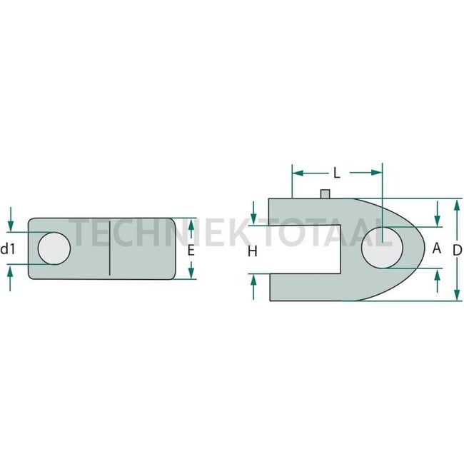 GRANIT Gabelkopf 32 mm, d1 28,2 mm, D 87 mm, L 133 mm, Kat. 3