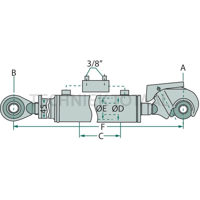 GRANIT Hydraulische topstang Cat. 3 - 707 / 947 mm